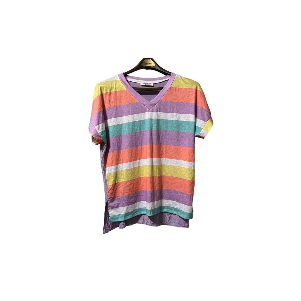 Haptics By Holly Harper Plus Short Sleeve shirt Tunic colorful Size Small